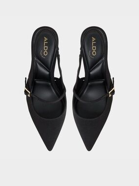 ALDO Vestian Black Slingback Heels Pointed Toe Block Heel Pumps